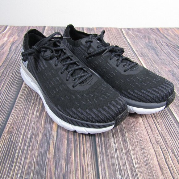Hoka One One Shoes Mens Size 12 Black Clifton 5 Knit Road Running 1094309 BWHT - Picture 1 of 6